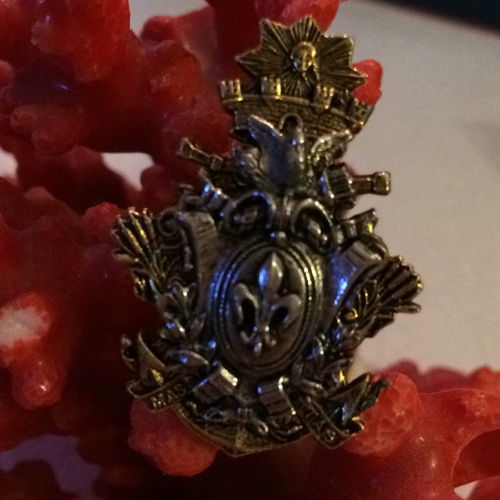 Vintage art silver brass ring